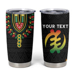 Personalized Afro Hibiscus Tropical Tumbler Cup Dashiki African Pattern - African Pride