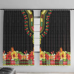Personalized Afro Hibiscus Tropical Window Curtain Dashiki African Pattern - African Pride