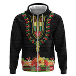 Personalized Afro Hibiscus Tropical Zip Hoodie Dashiki African Pattern - African Pride