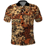 Afro Hibiscus Tropical Polo Shirt African Pattern - African Pride