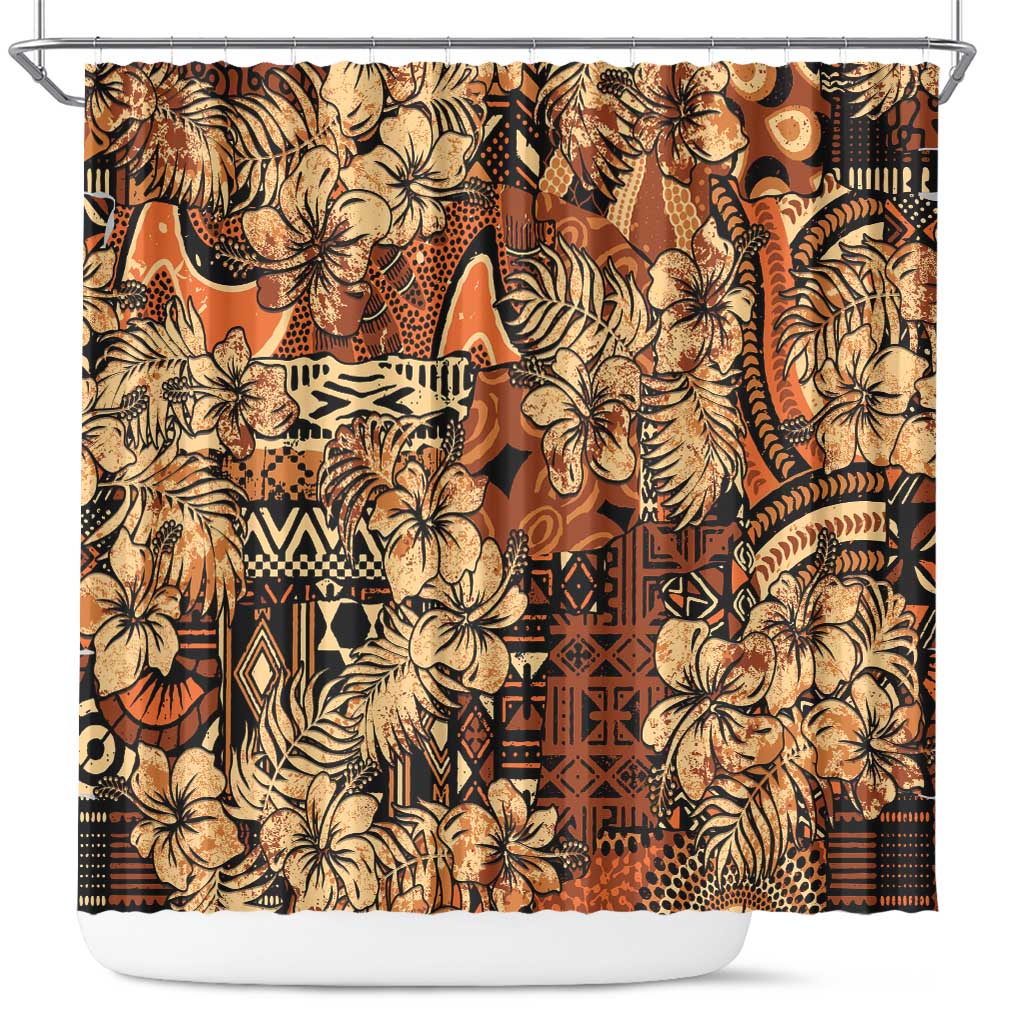 Afro Hibiscus Tropical Shower Curtain African Pattern - African Pride