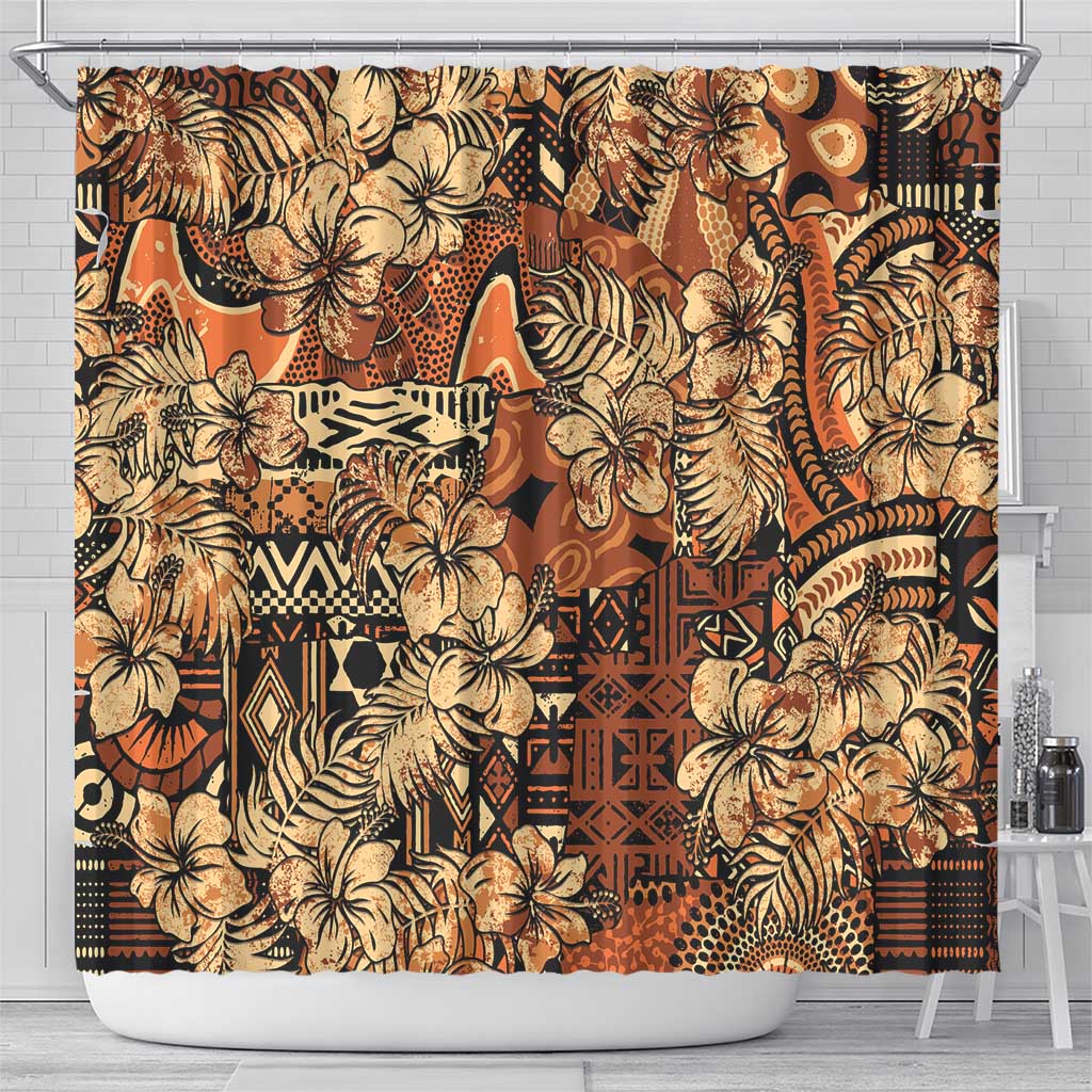 Afro Hibiscus Tropical Shower Curtain African Pattern - African Pride