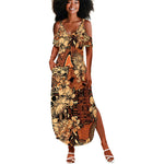 Afro Hibiscus Tropical Summer Maxi Dress African Pattern - African Pride