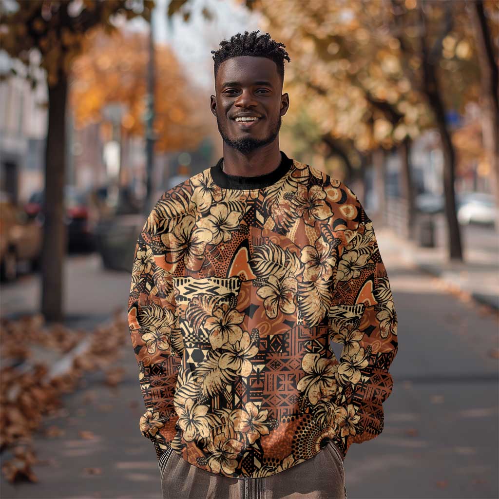 South Sudan Hoodie Dress African Pattern Hibiscus Floral LT01 main image 0