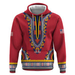Personalized Liberia Red Dashiki Hoodie - African Pride