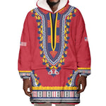 Personalized Liberia Red Dashiki Wearable Blanket Hoodie - African Pride