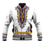 Personalized Liberia White Dashiki Baseball Jacket - African Pride