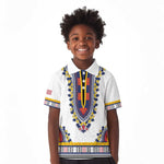 Personalized Liberia White Dashiki Kid Polo Shirt - African Pride