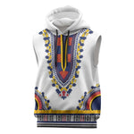 Personalized Liberia White Dashiki Sleeveless Hoodie - African Pride