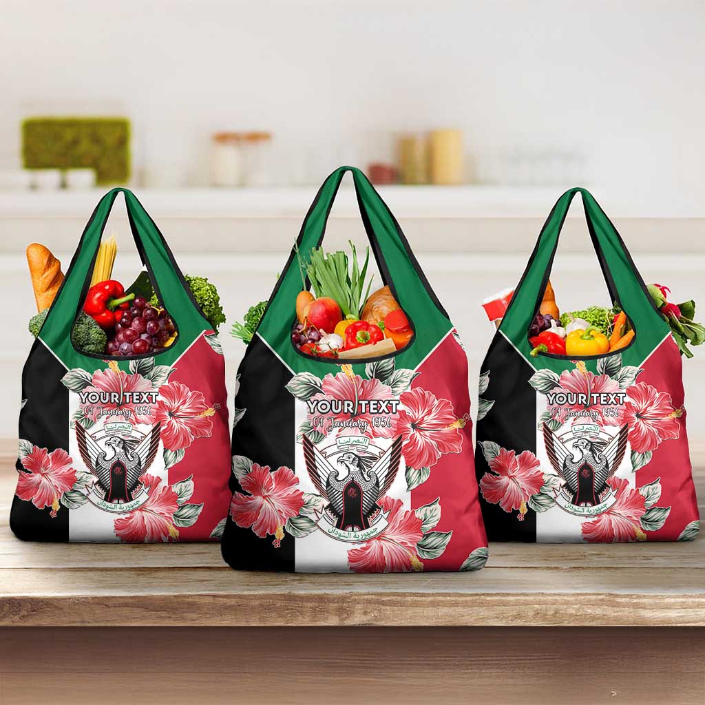 Personalized Afro Sudan Grocery Bag Happy Independence Day