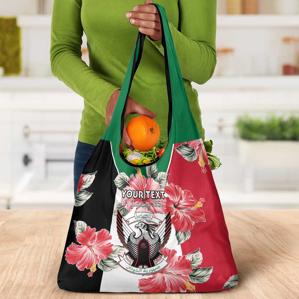 Personalized Afro Sudan Grocery Bag Happy Independence Day