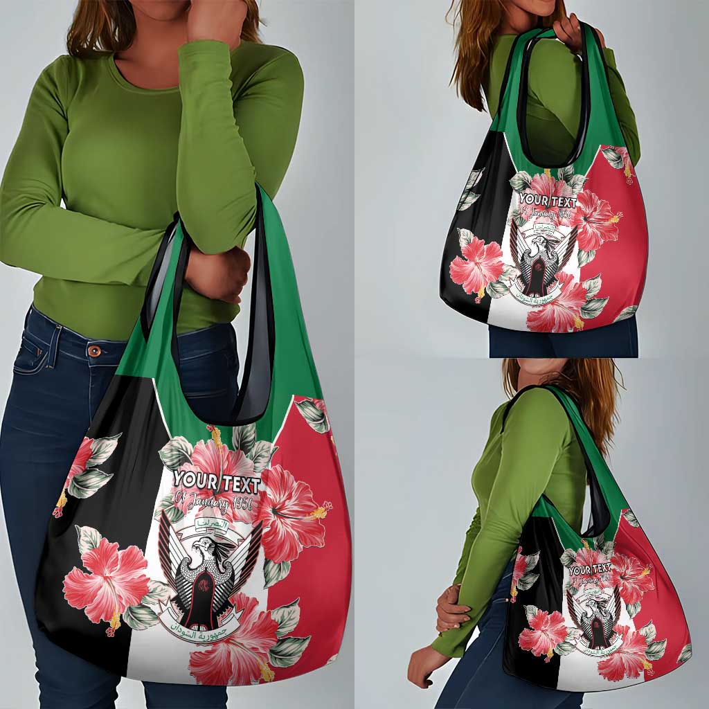 Personalized Afro Sudan Grocery Bag Happy Independence Day