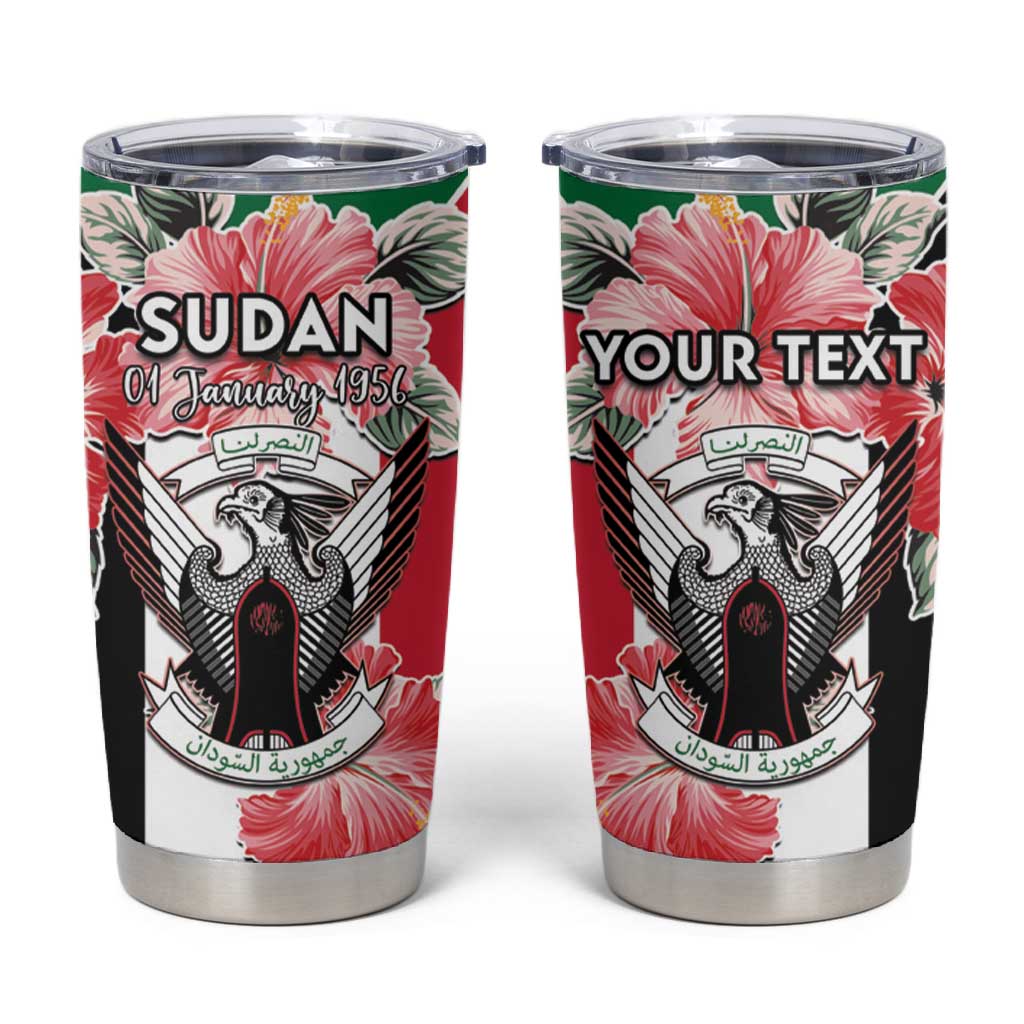 Personalized Afro Sudan Tumbler Cup Happy Independence Day