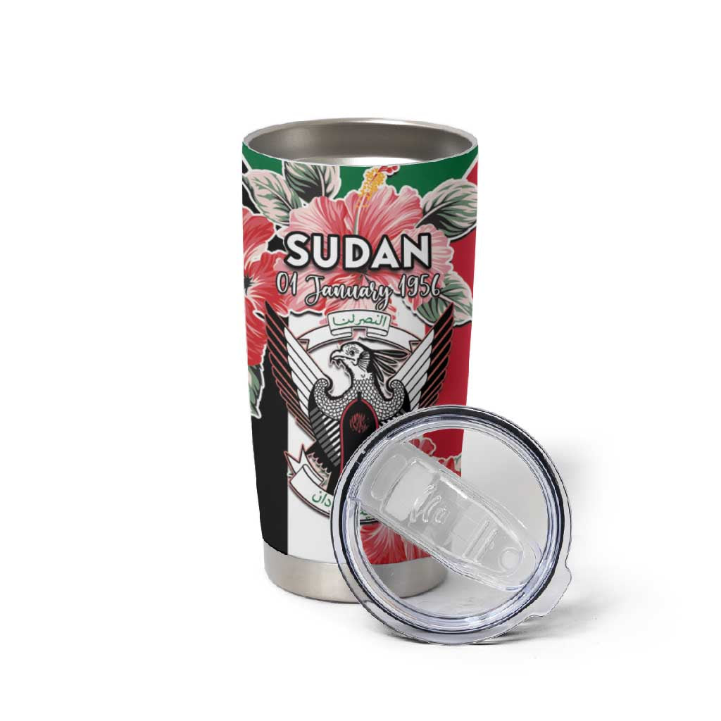 Personalized Afro Sudan Tumbler Cup Happy Independence Day