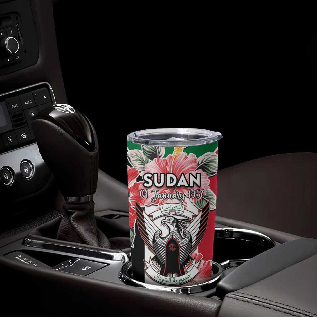 Personalized Afro Sudan Tumbler Cup Happy Independence Day