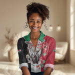 Personalized Afro Sudan Women Casual Shirt Happy Independence Day LT15