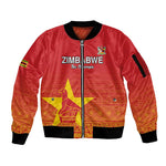 Custom Zimbabwe Cricket Sleeve Zip Bomber Jacket Go Champions