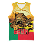 Personalised Afro Benin Leopard Basketball Jersey Stay True - Stay Wild - African Pride