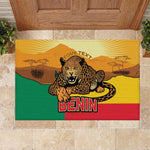 Personalised Afro Benin Leopard Rubber Doormat Stay True - Stay Wild