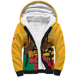 Personalised Afro Benin Leopard Sherpa Hoodie Stay True - Stay Wild