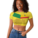 Custom Benin Football Raglan Cropped T shirt Go Les Guepards