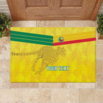 Custom Benin Football Rubber Doormat Go Les Guepards