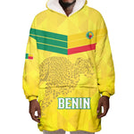 Custom Benin Football Wearable Blanket Hoodie Go Les Guepards