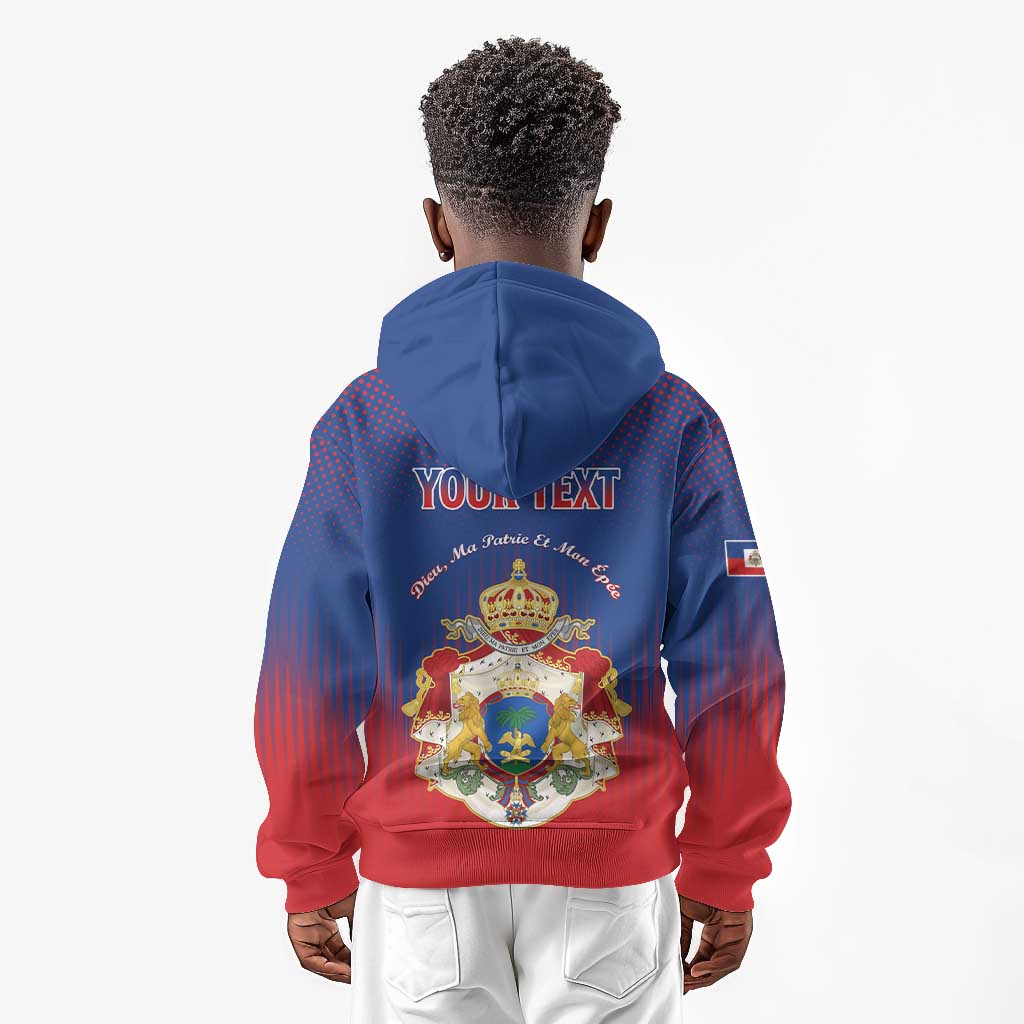Personalized Anpi an Ayiti Kid Hoodie Imperial Coat Of Arms Flag Style