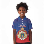 Personalized Anpi an Ayiti Kid Polo Shirt Imperial Coat Of Arms Flag Style