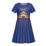 Personalized Anpi an Ayiti Kid Short Sleeve Dress Imperial Coat Of Arms Flag Style