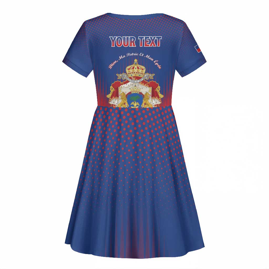 Personalized Anpi an Ayiti Kid Short Sleeve Dress Imperial Coat Of Arms Flag Style