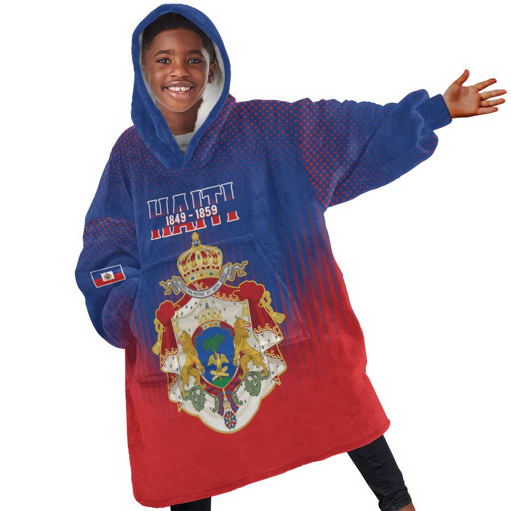 Personalized Anpi an Ayiti Kid Wearable Blanket Hoodie Imperial Coat Of Arms Flag Style