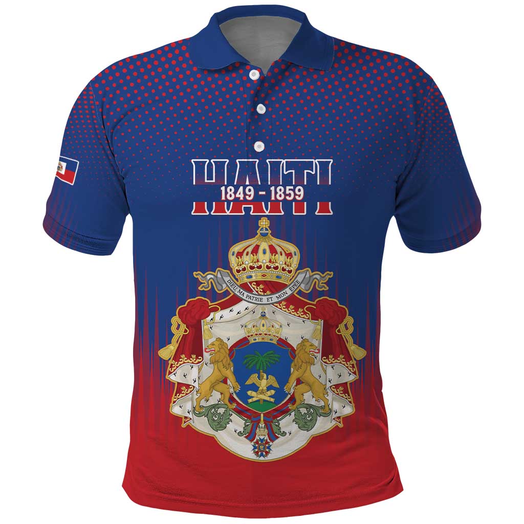 Personalized Anpi an Ayiti Polo Shirt Imperial Coat Of Arms Flag Style