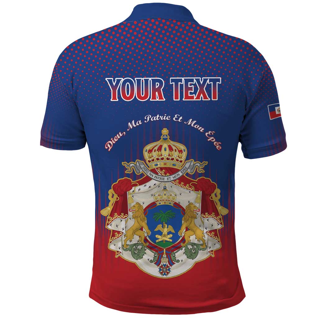 Personalized Anpi an Ayiti Polo Shirt Imperial Coat Of Arms Flag Style