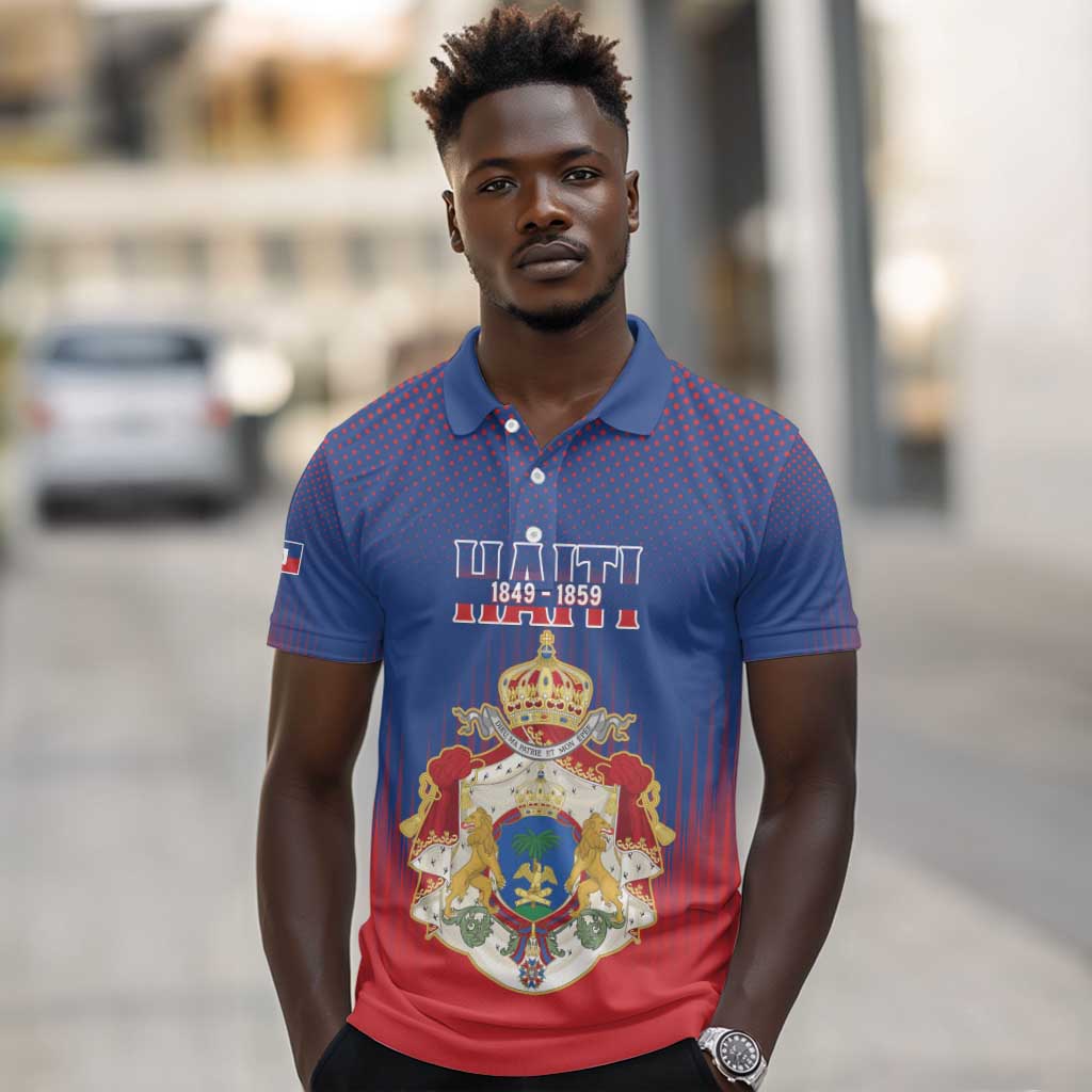 Personalized Anpi an Ayiti Polo Shirt Imperial Coat Of Arms Flag Style