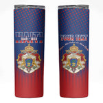 Personalized Anpi an Ayiti Skinny Tumbler Imperial Coat Of Arms Flag Style