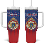 Personalized Anpi an Ayiti Tumbler With Handle Imperial Coat Of Arms Flag Style