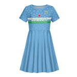 Custom Djibouti Football Kid Short Sleeve Dress Go Champions
