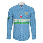 Custom Djibouti Football Long Sleeve Button Shirt Go Champions