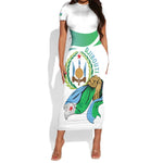 Personalized Happy Djibouti Short Sleeve Bodycon Dress Independence Day LT15