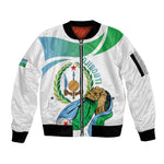 Personalized Happy Djibouti Sleeve Zip Bomber Jacket Independence Day