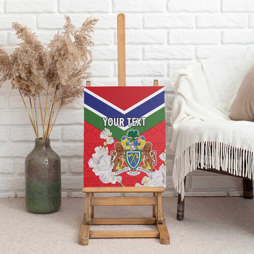 Personalized Gambia Canvas Wall Art Coat Of Arms - African Pattern