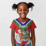 Personalized Gambia Kid T shirt Coat Of Arms - African Pattern