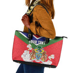 Personalized Gambia Leather Tote Bag Coat Of Arms - African Pattern