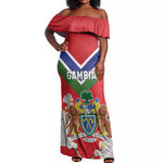 Personalized Gambia Off Shoulder Maxi Dress Coat Of Arms - African Pattern