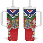 Personalized Gambia Tumbler With Handle Coat Of Arms - African Pattern