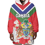 Personalized Gambia Wearable Blanket Hoodie Coat Of Arms - African Pattern