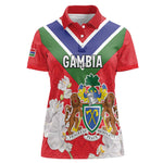 Personalized Gambia Women Polo Shirt Coat Of Arms - African Pattern