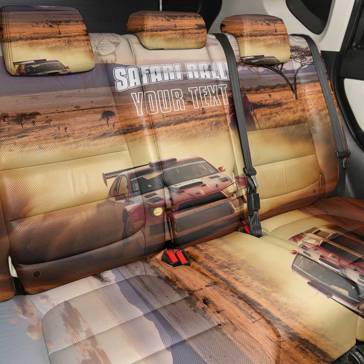 Personalized Kenya Safari Racing Car Back Car Seat Cover Come On Kenyan