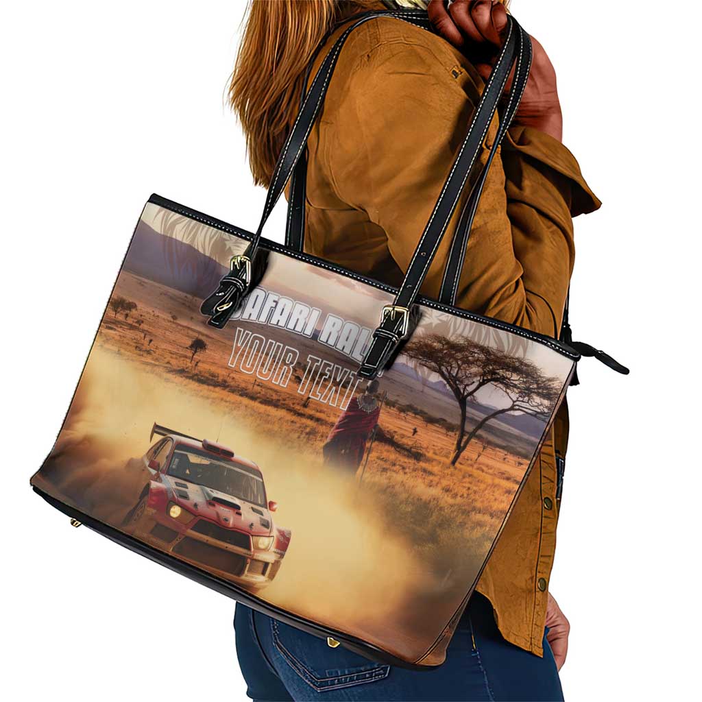 Personalized Kenya Safari Racing Car Leather Tote Bag Come On Kenyan